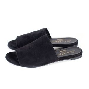Robert Clergerie Gigi Sandals Black Suede Slip-On Mules 36.5 US 6